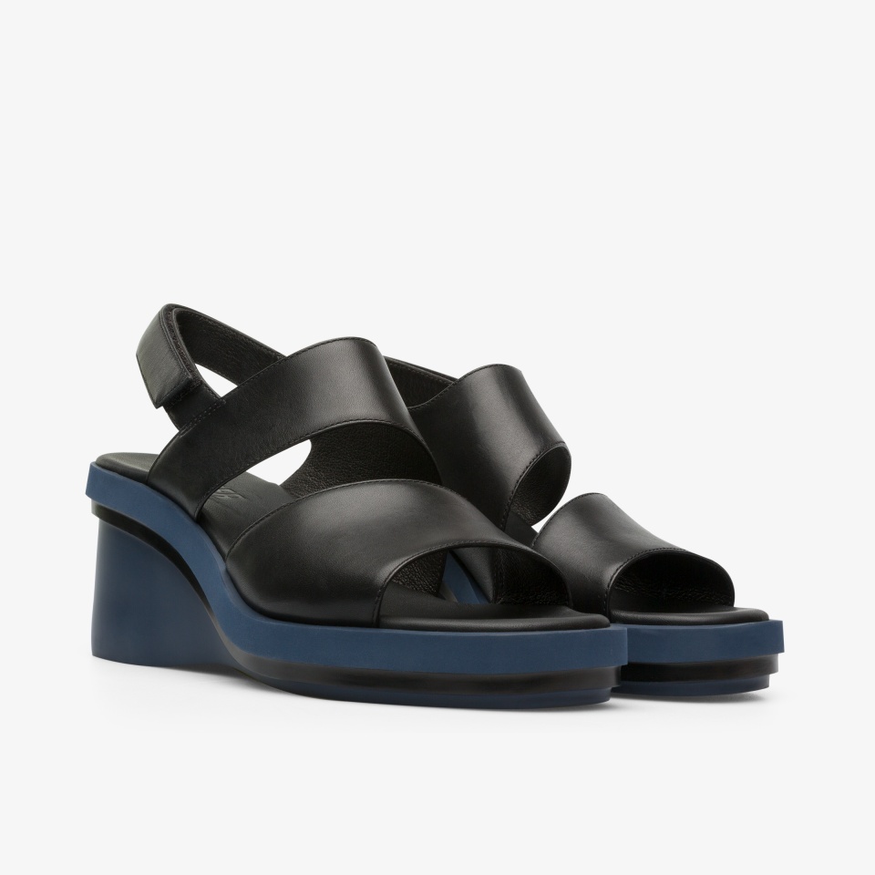 Camper Kyra Black - Camper Women's Wedges ||1459-ODWCK||